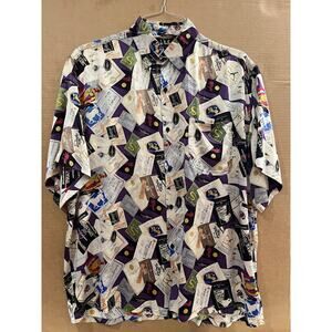 VTG 90s Nicole Miller Shirt Silk Napa Valley Wine Country XL